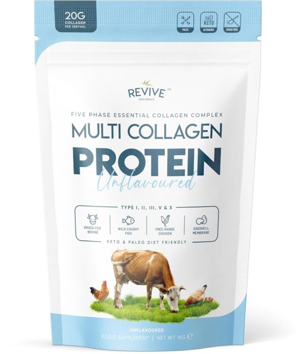 Collagene halal Multi Collagen Protein Revive 5 types poudre sachet 1 kg Paris Herba Barona