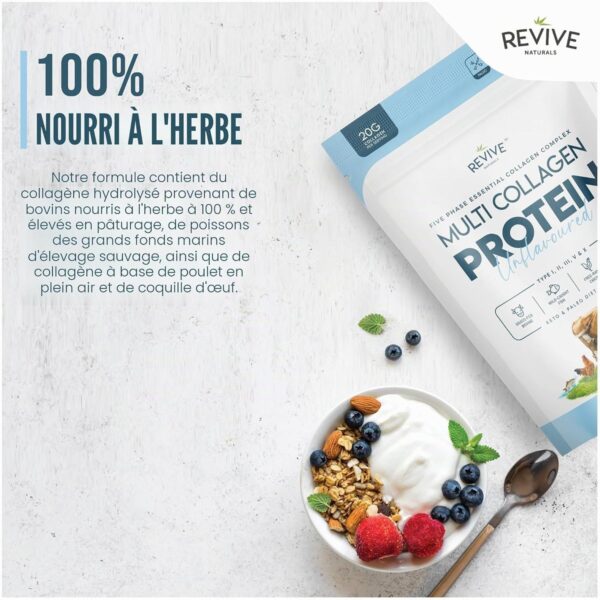 Collagène halal Revive sachet 1 kg bovin nourri à l'herbe sources Paris Herba Barona
