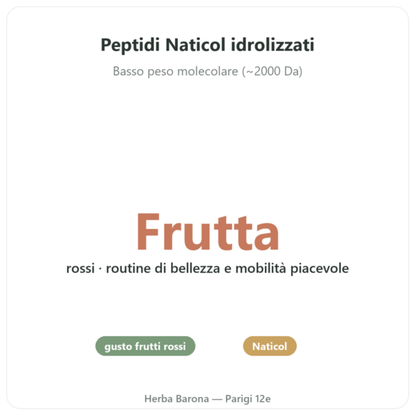 Collagene Marino in Polvere gusto frutti rossi – Novoma benefici e dati chiave Paris Herba Barona