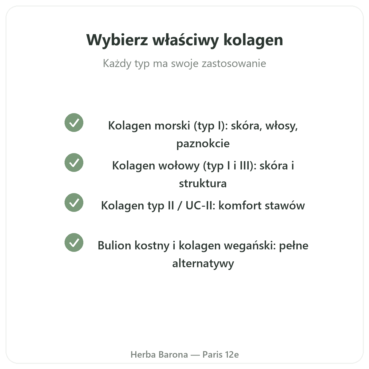 Kolagen Paryż - zobowiązania jakościowe w Herba Barona Paris 12e