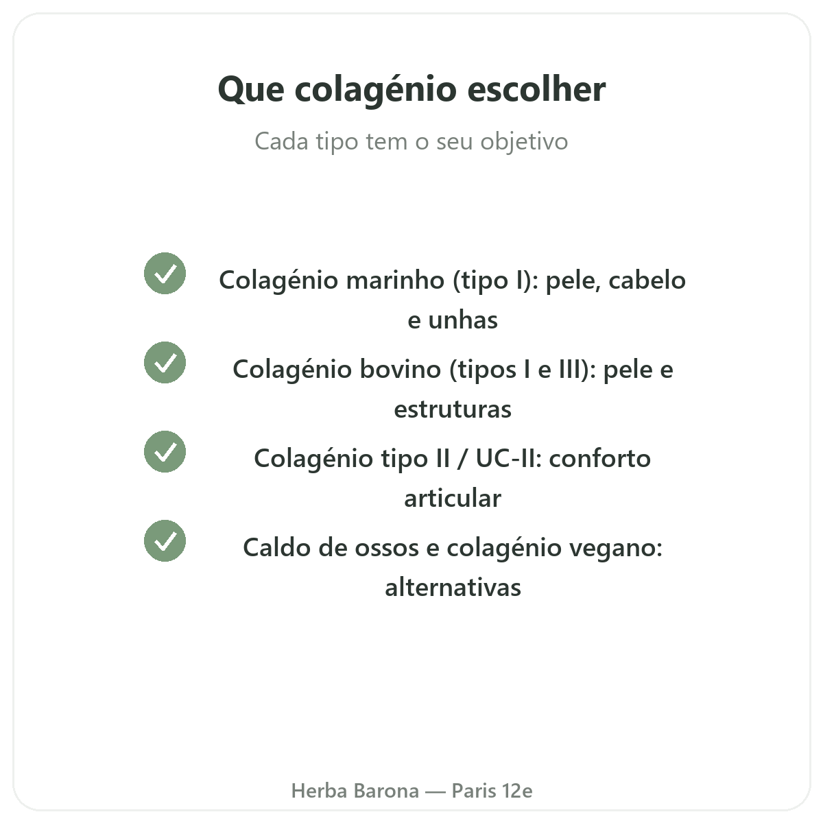 Colagénio em Paris - compromissos de qualidade na Herba Barona Paris 12e