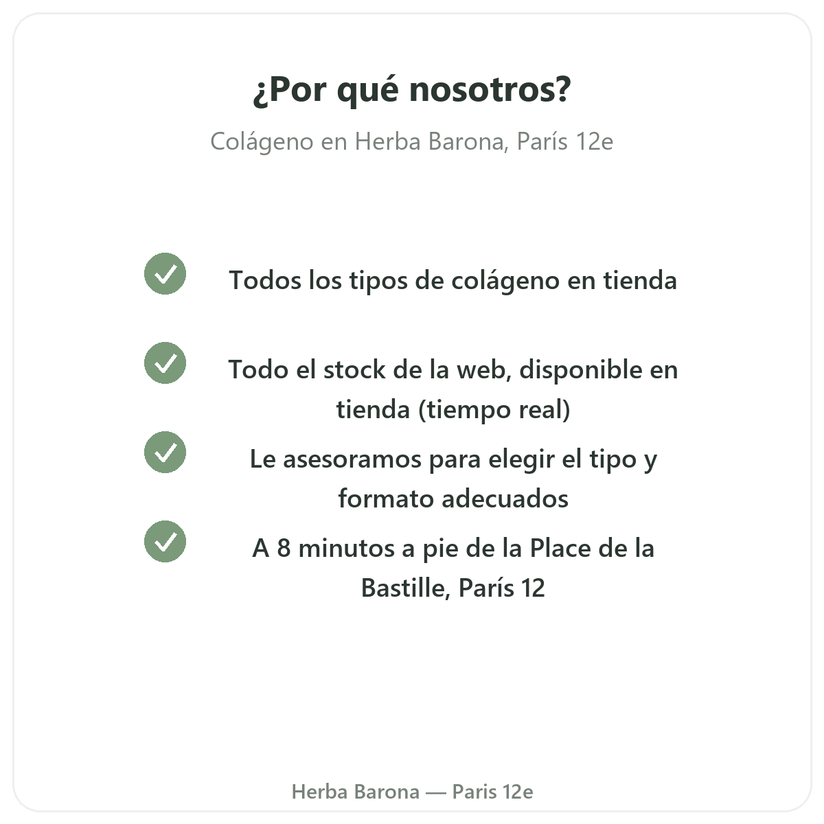 Por qué comprar Colágeno en París en Herba Barona París 12e