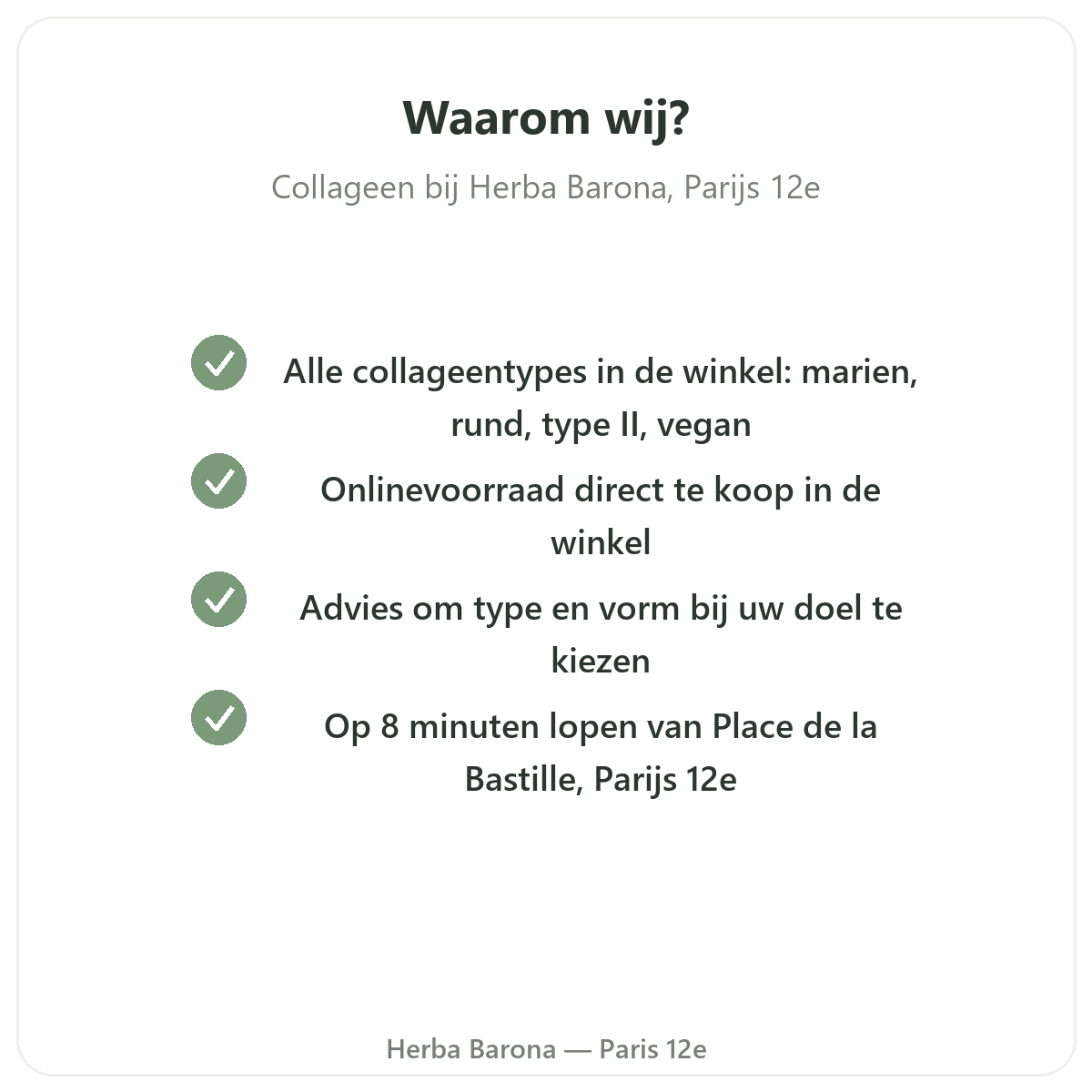 Waarom collageen kopen in Parijs bij Herba Barona Parijs 12e