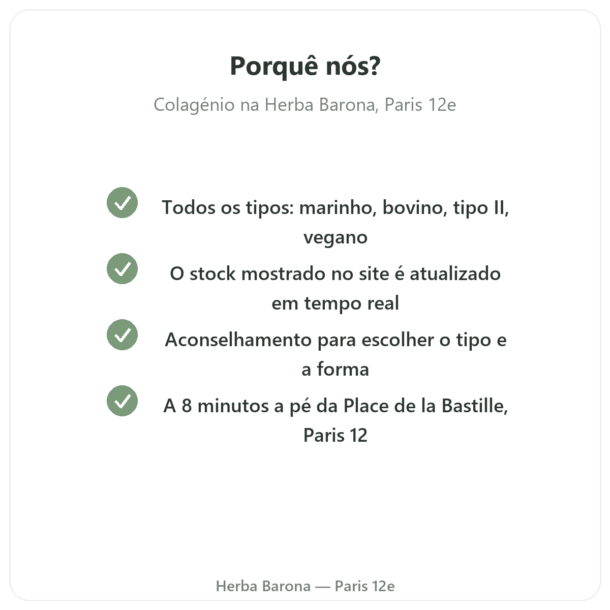 Porquê comprar Colagénio em Paris na Herba Barona Paris 12e