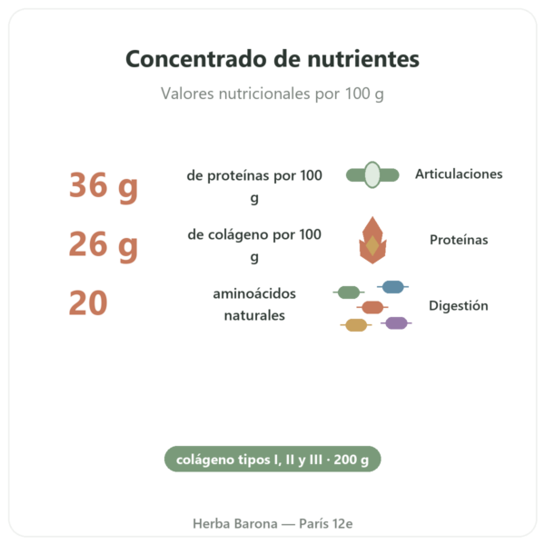 Concentrado de Caldo de Huesos de Pollo Bio – 200 g – Jarmino beneficios y datos clave Paris Herba Barona