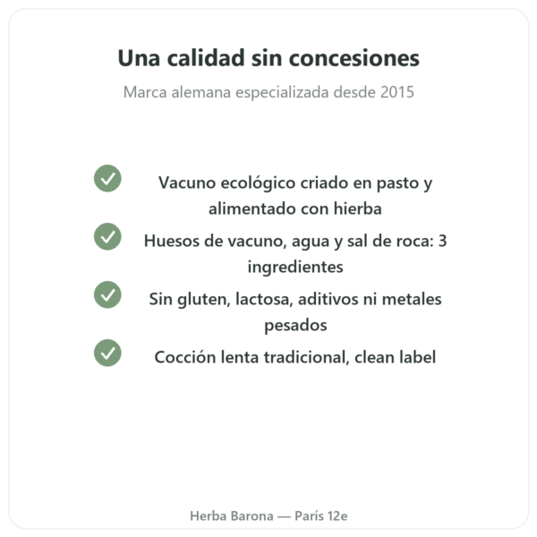 Concentrado de Caldo de Huesos de Vacuno Bio – 220 g – Jarmino calidad Paris Herba Barona
