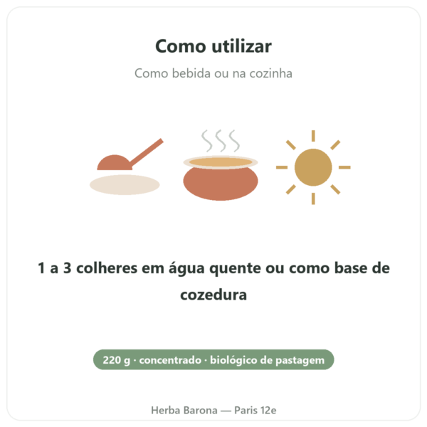 Concentrado de caldo de ossos de vaca 220 g – Jarmino modo de uso e dosagem Paris Herba Barona