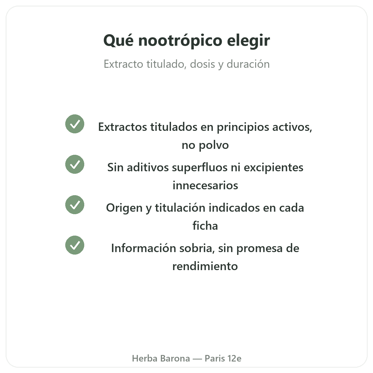 Complementos para la concentración y el enfoque - activos clave a elegir en Herba Barona París 12e