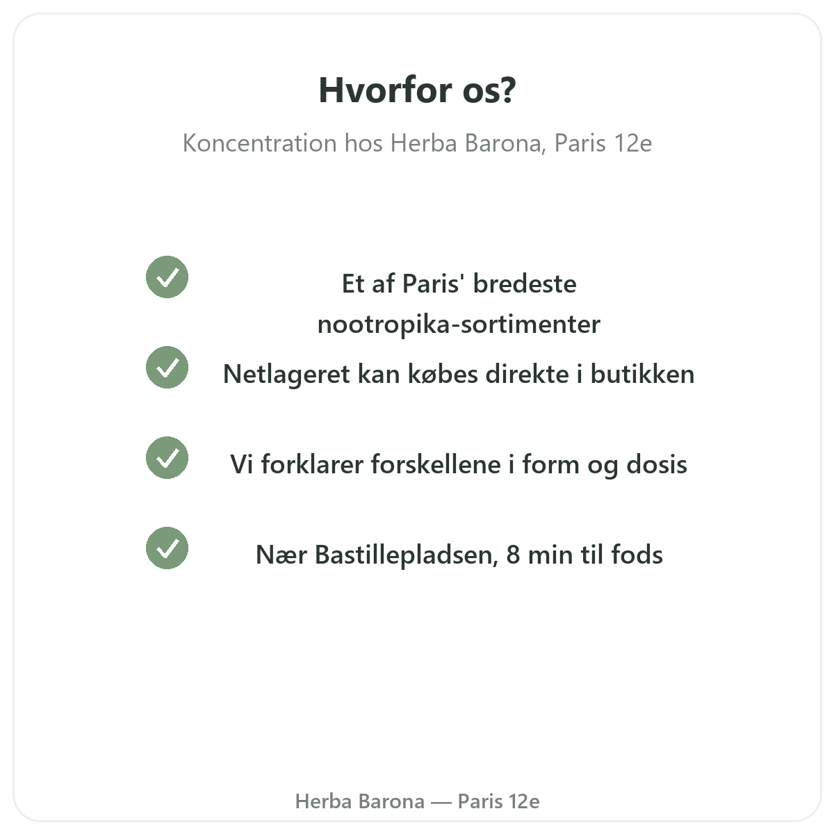 Hvorfor købe kosttilskud til koncentration og fokus i Paris hos Herba Barona Paris 12