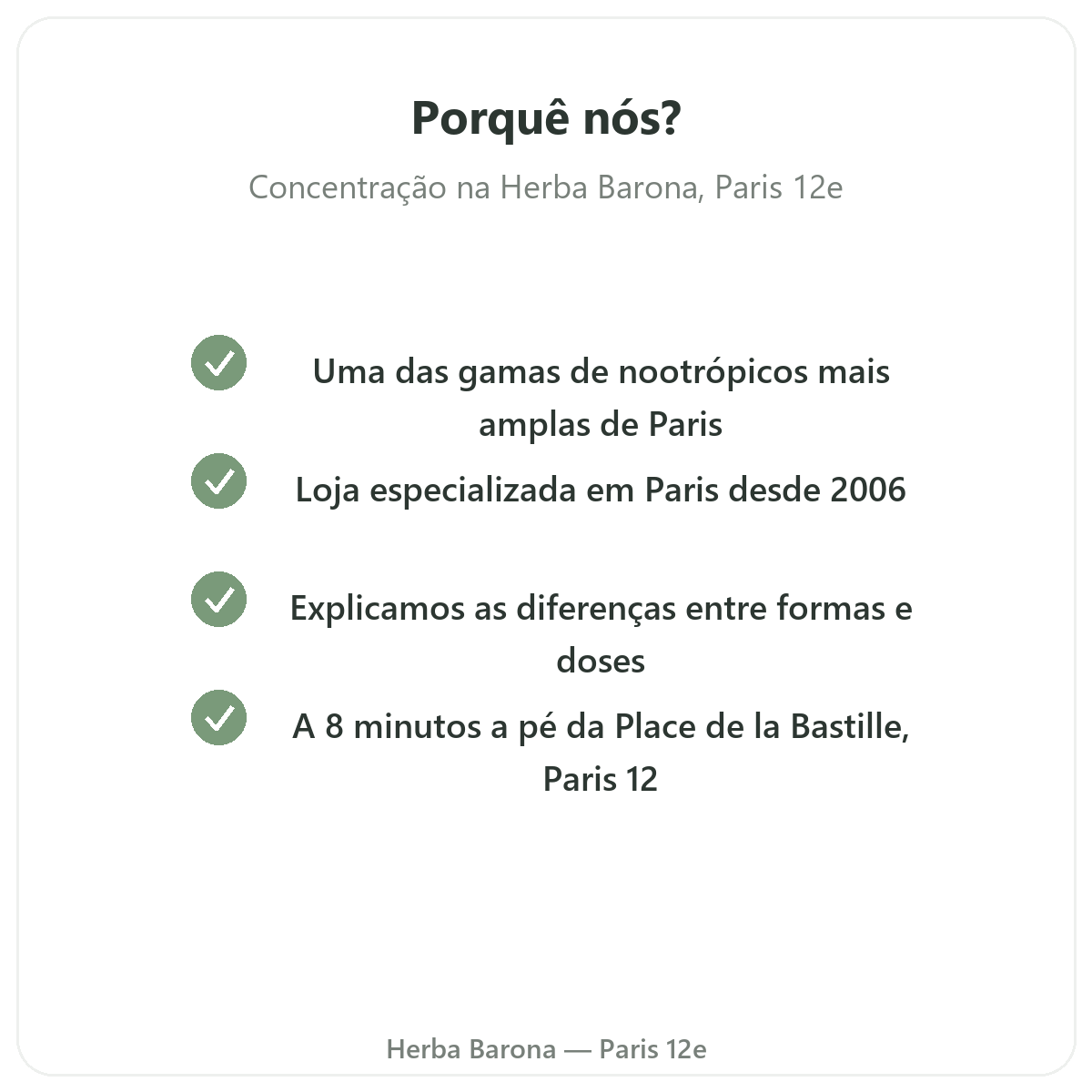 Porquê comprar suplementos concentração e foco em Paris na Herba Barona Paris 12e