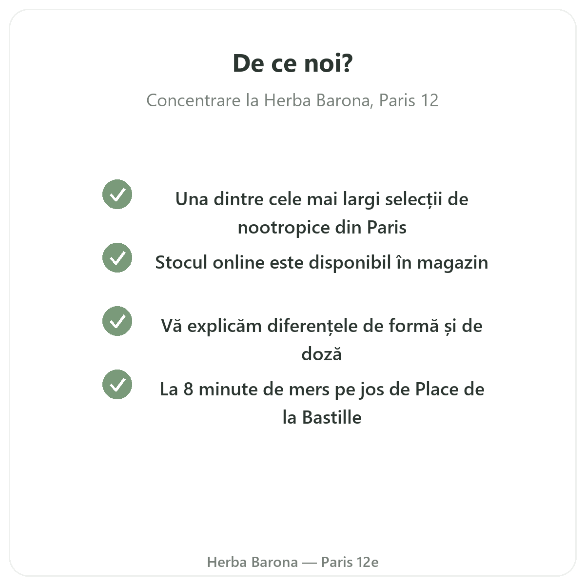 De ce să cumpărați suplimente pentru concentrare și focus la Paris de la Herba Barona Paris, arondismentul 12