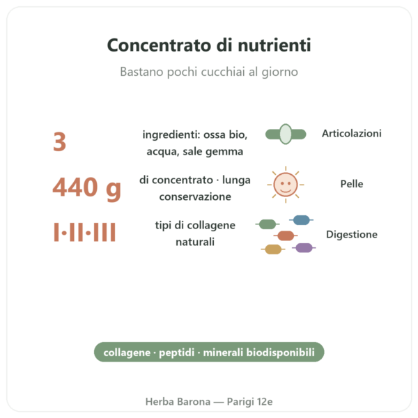Concentrato di brodo d'ossa di manzo bio 440g – Jarmino benefici e dati chiave Paris Herba Barona