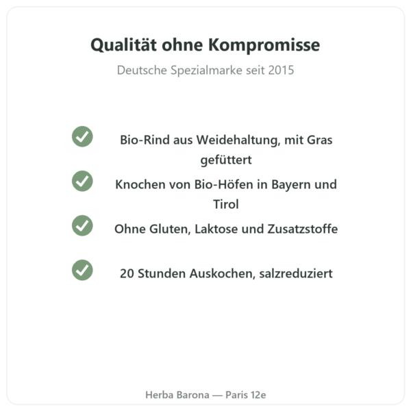 Rinderknochenbrühe-Konzentrat salzreduziert – 440 g – Jarmino Qualität Paris Herba Barona