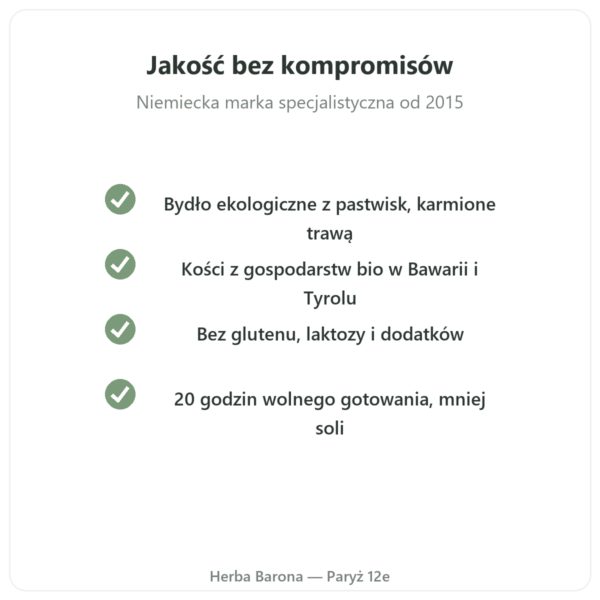 Koncentrat bulionu z kości wołowych o obniżonej zawartości soli 440 g – Jarmino jakość Paris Herba Barona