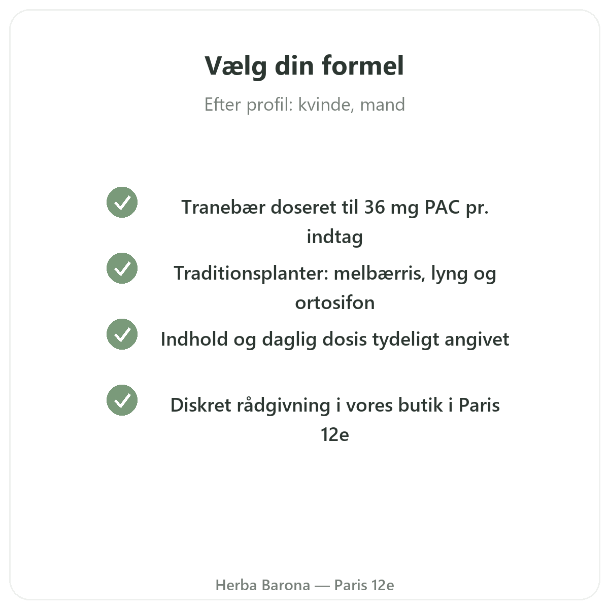 Kosttilskud til urinvejskomfort - vigtige aktive stoffer at vælge hos Herba Barona Paris 12