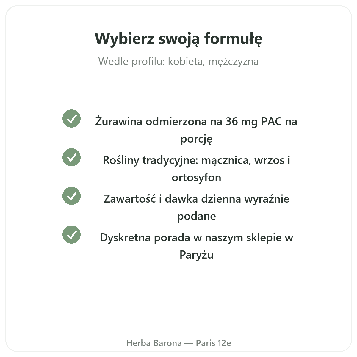 Suplementy na komfort układu moczowego - kluczowe składniki w Herba Barona, dostawa do Polski