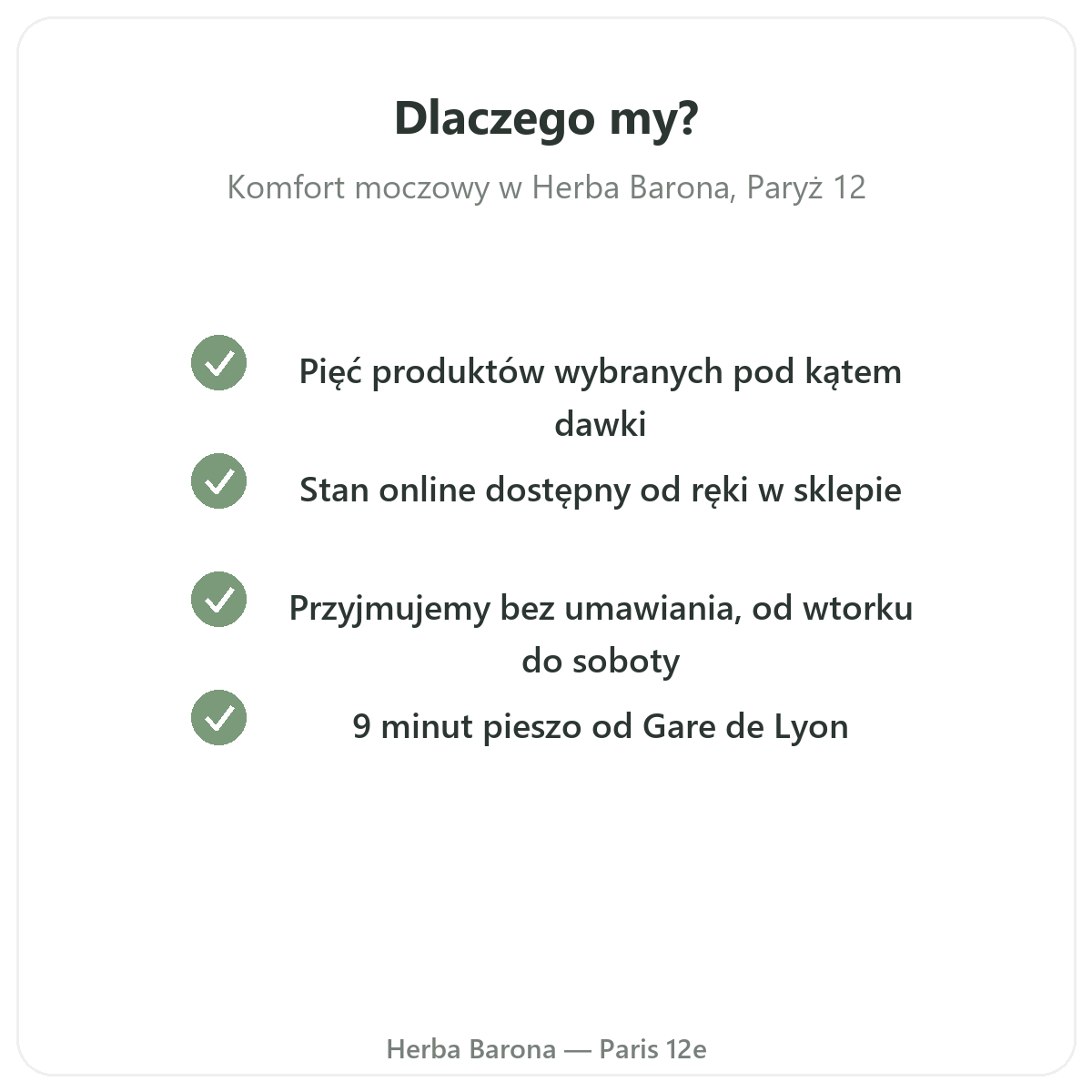 Dlaczego kupić suplementy na komfort układu moczowego w Herba Barona, Paryż 12. dzielnica