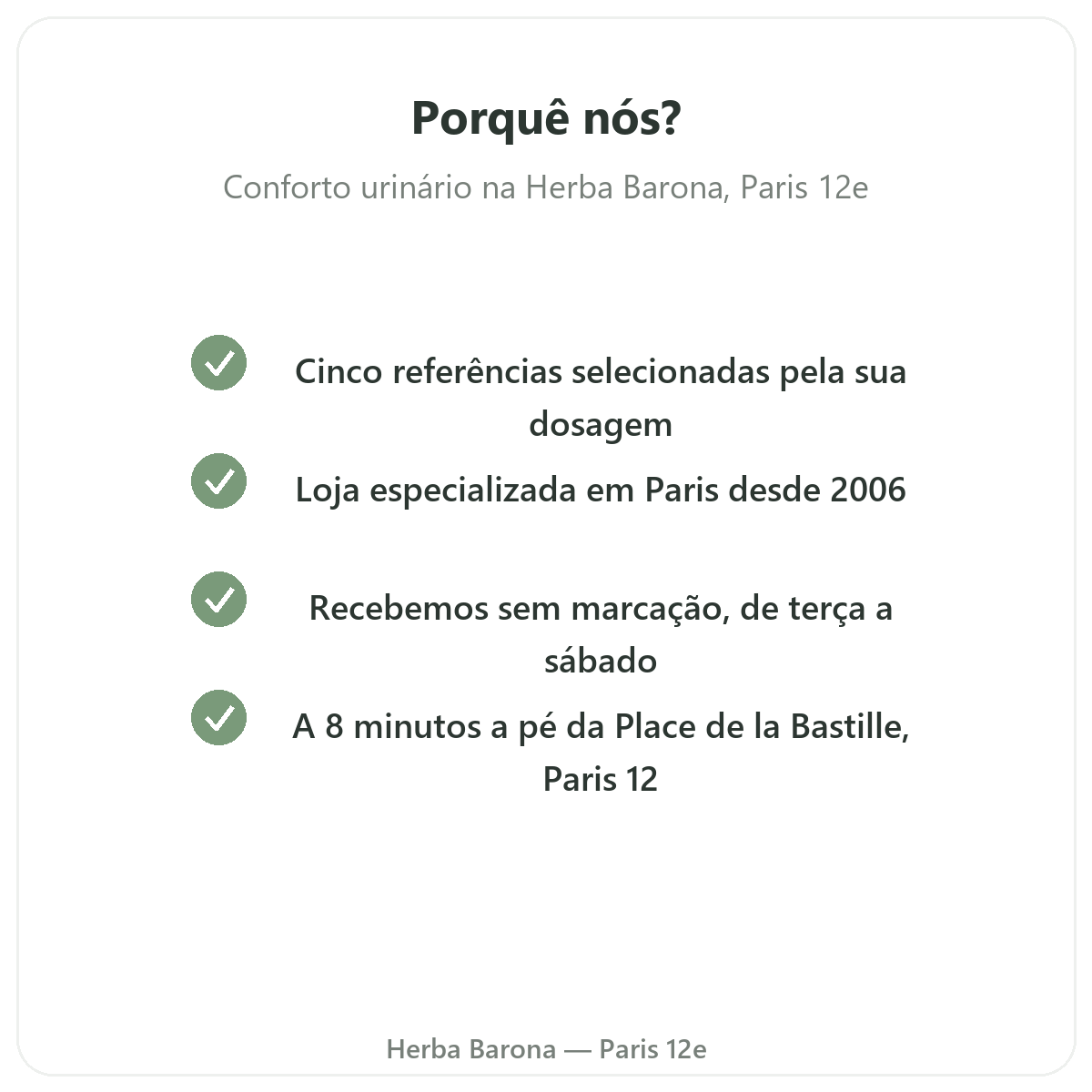 Porquê comprar Suplementos conforto urinário em Paris na Herba Barona Paris 12e