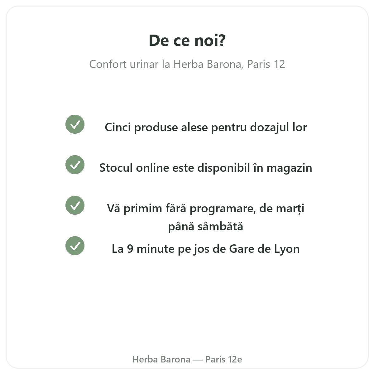 De ce să cumpărați suplimente confort urinar la Paris de la Herba Barona Paris, arondismentul 12
