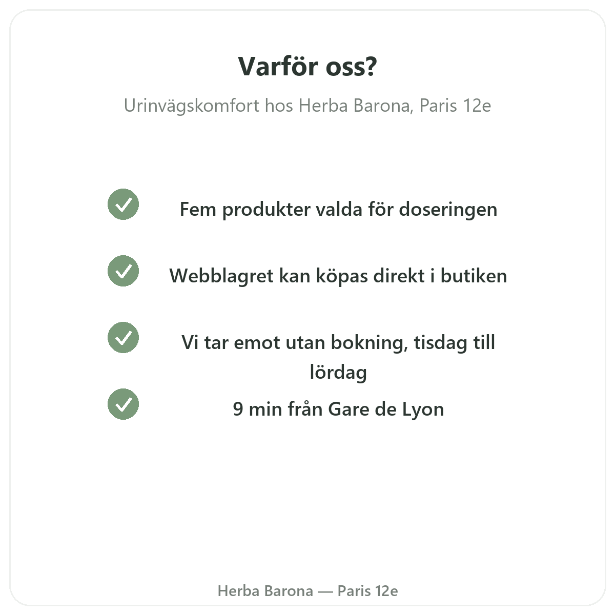 Varför köpa kosttillskott för urinvägskomfort i Paris hos Herba Barona Paris 12e