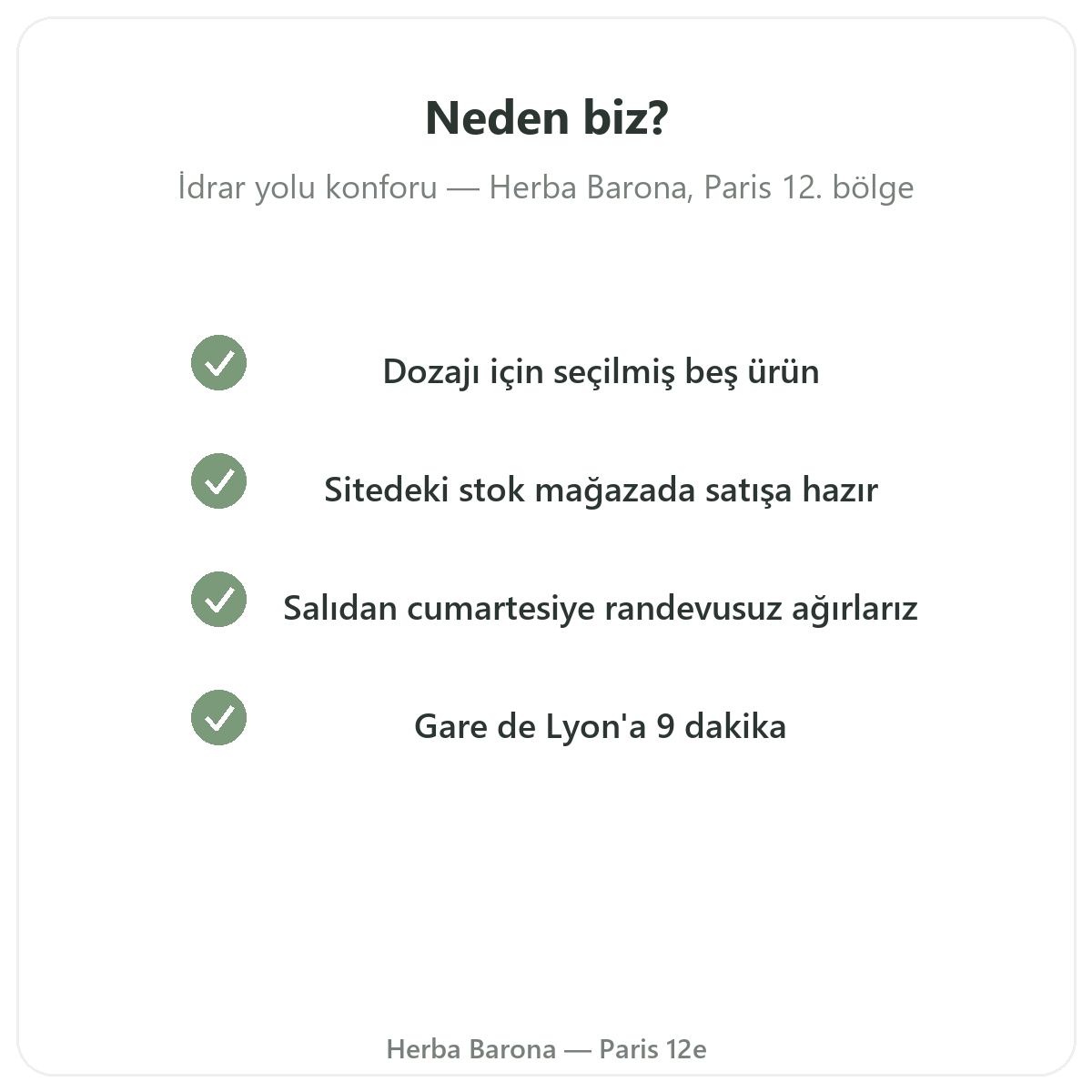 Neden Paris’te Herba Barona Paris 12. bölgeden idrar yolu konforu takviyesi satın almalı