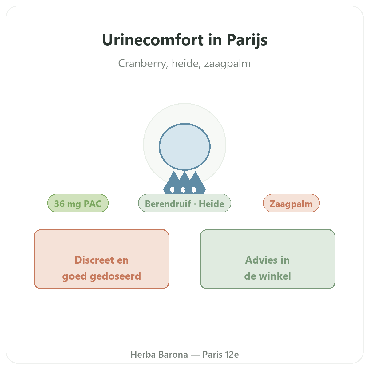 Supplementen urinair comfort in Parijs - bij Herba Barona Parijs 12e