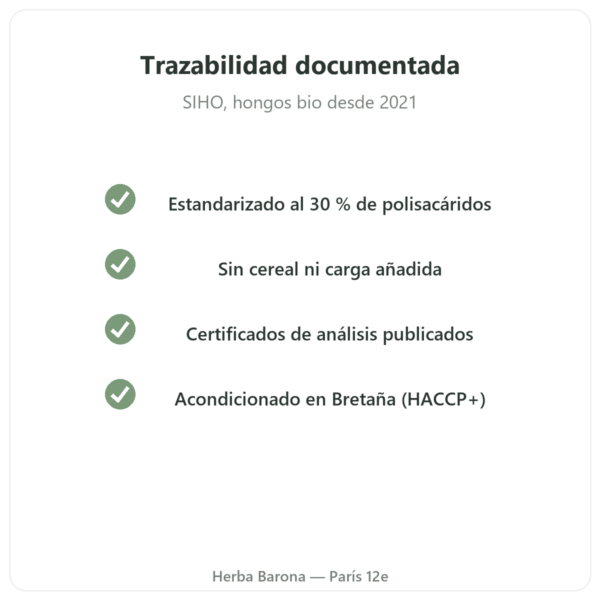 Cordyceps Bio SIHO 60 qualite Paris Herba Barona