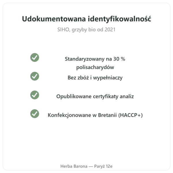 Cordyceps Bio SIHO 60 qualite Paris Herba Barona