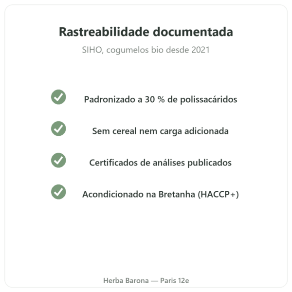 Cordyceps Bio SIHO 60 qualite Paris Herba Barona