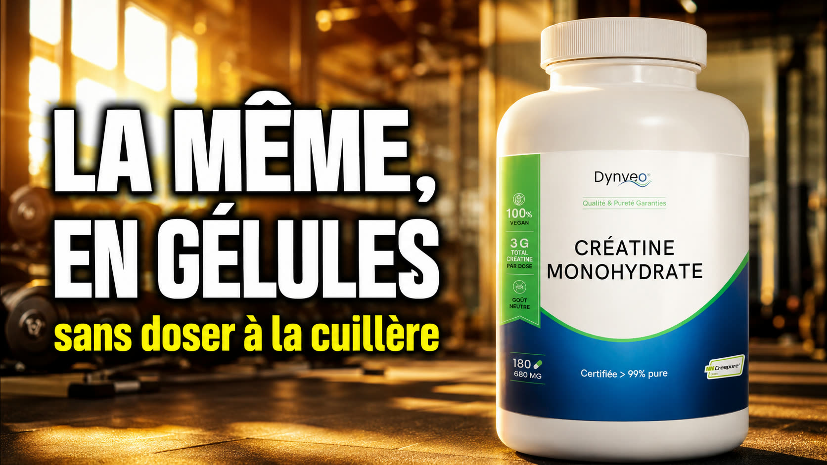 Vidéo créatine Creapure 180 gélules Dynveo Paris Herba Barona