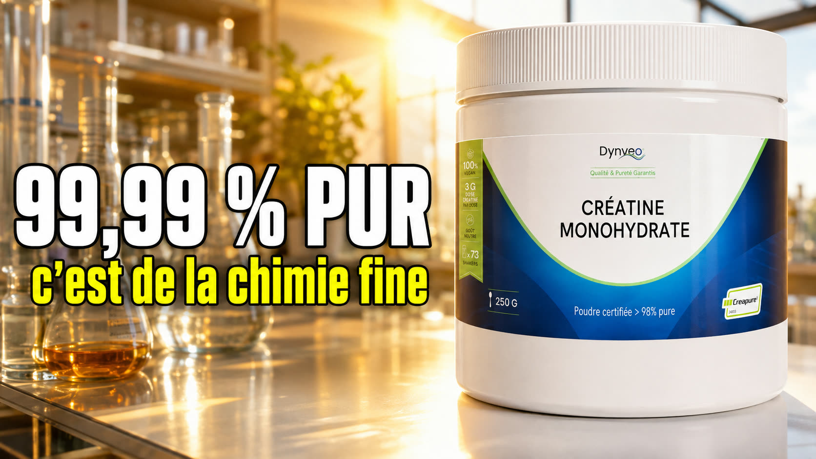 Vidéo créatine monohydrate Creapure poudre 250 g Dynveo Paris Herba Barona