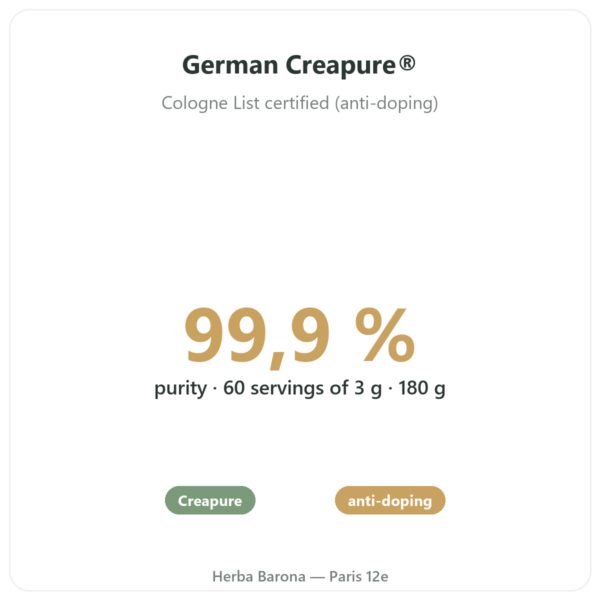 Creatine Creapure Powder 180 g – Novoma benefits and key facts Paris Herba Barona