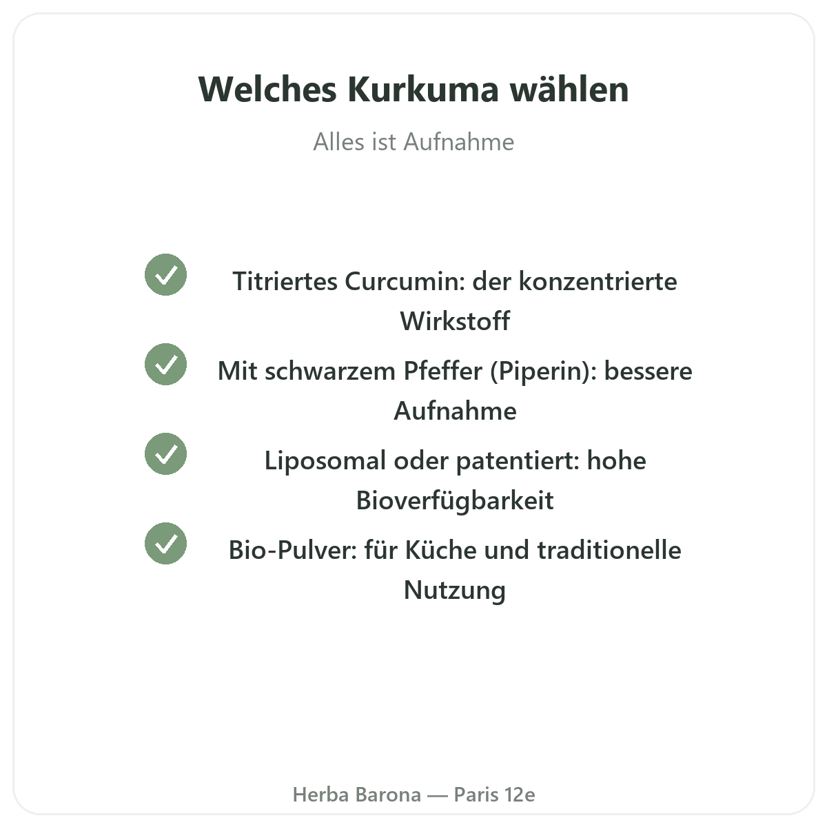 Kurkuma Paris - Qualitätsversprechen bei Herba Barona Paris 12e