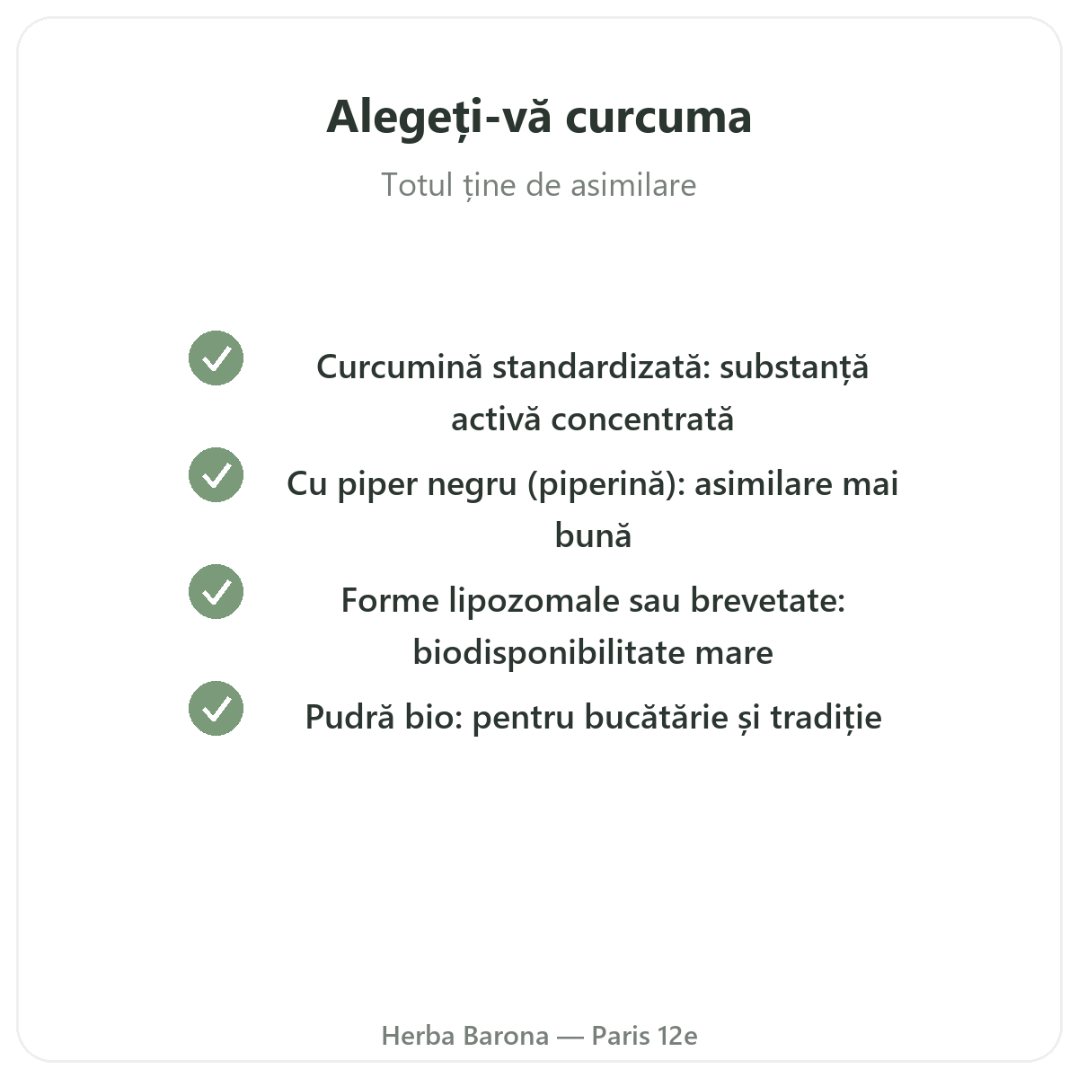 Curcuma Paris - angajamente de calitate la Herba Barona Paris, arondismentul 12