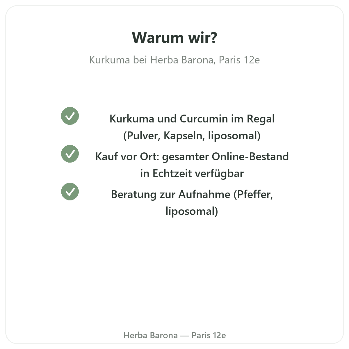 Warum Kurkuma in Paris bei Herba Barona kaufen Paris 12e