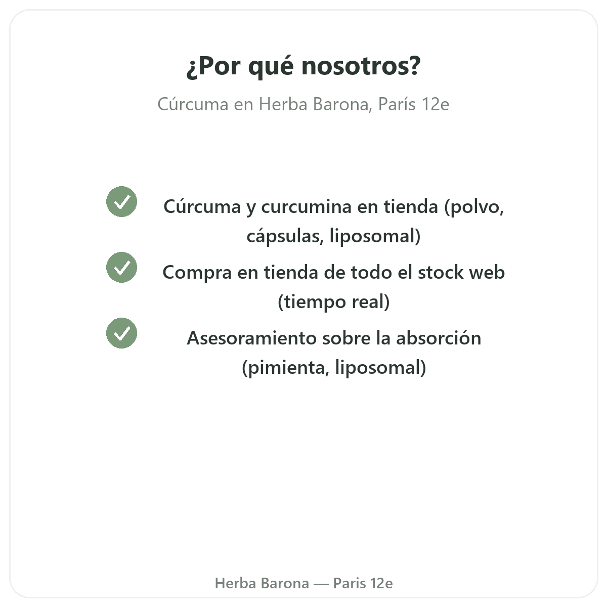 Por qué comprar Curcuma Paris en París en Herba Barona Paris 12e
