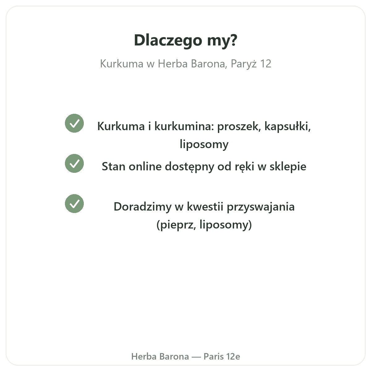Dlaczego kupić kurkumę - sklep w Paryżu i wysyłka do Polski