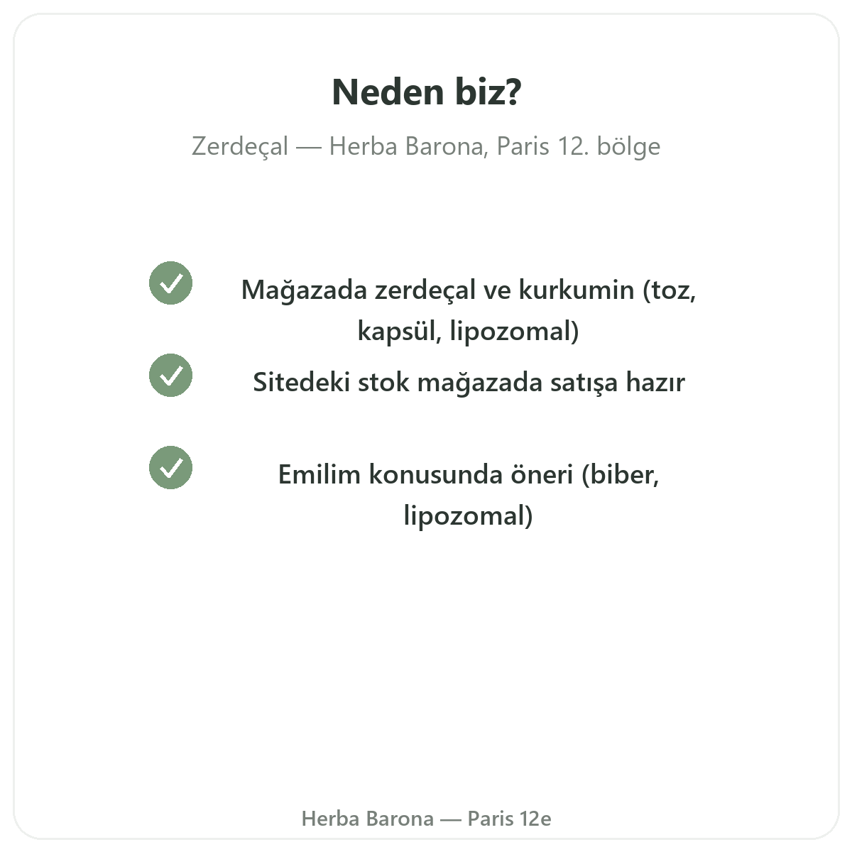 Paris’te Zerdeçal neden Herba Barona’dan alınmalı - Paris 12. bölge