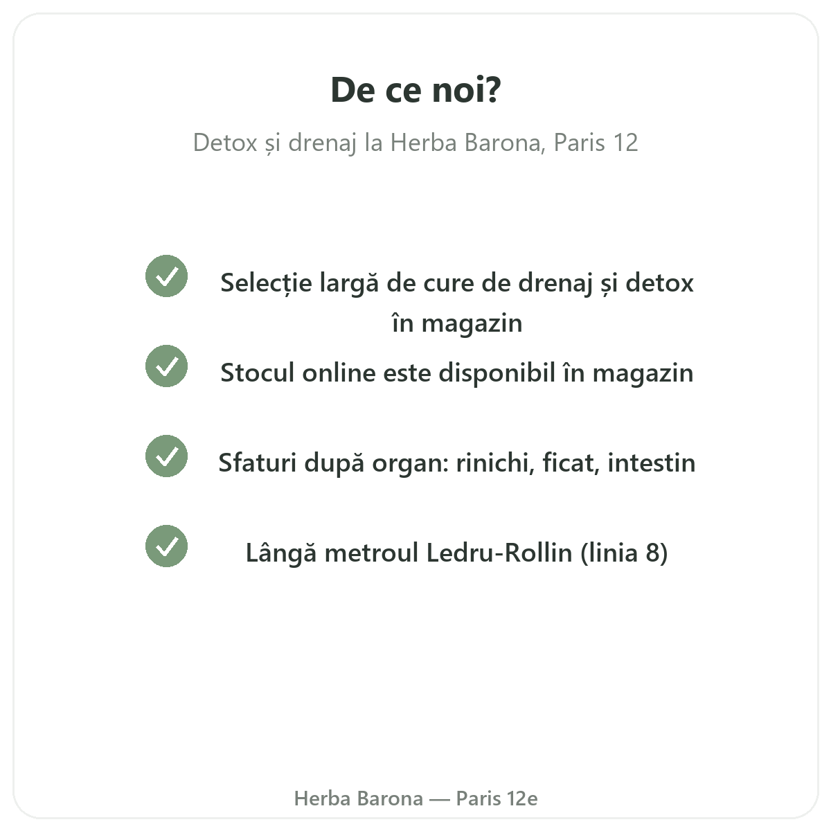 Pourquoi acheter Draineur detox Paris a Paris chez Herba Barona Paris 12e