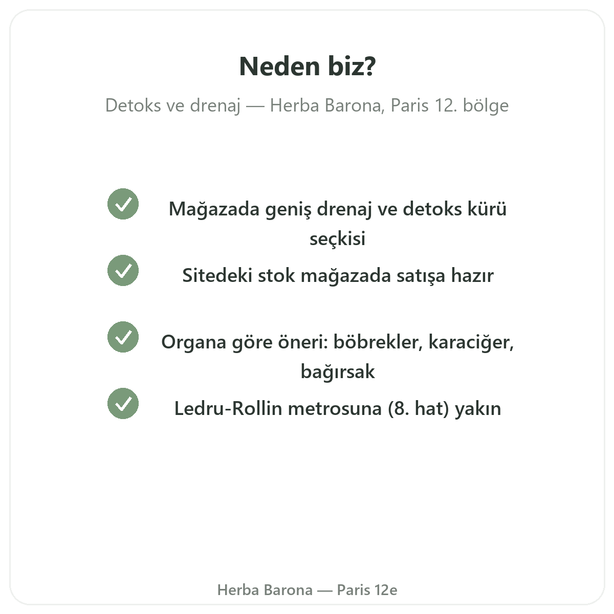 Paris’te Detoks Drenaj neden Herba Barona Paris 12. bölgeden alınmalı