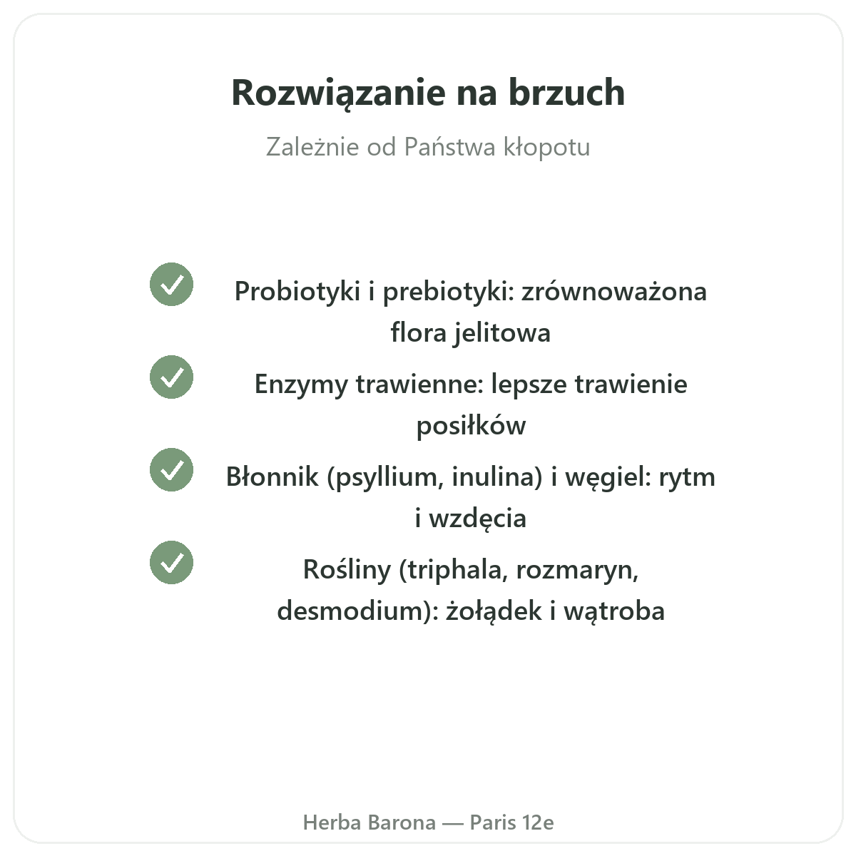 Trawienie i tranzyt Paryż - zobowiązania jakościowe w Herba Barona Paris 12e