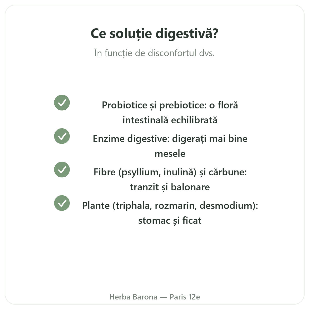 Digestie Tranzit la Paris - angajamente de calitate la Herba Barona Paris, arondismentul 12