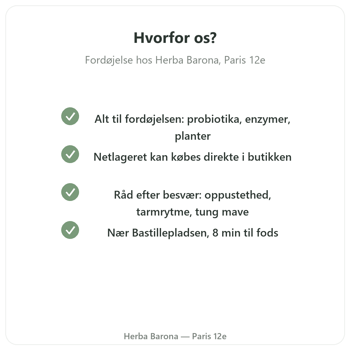 Hvorfor købe fordøjelsesprodukter i Paris hos Herba Barona Paris 12