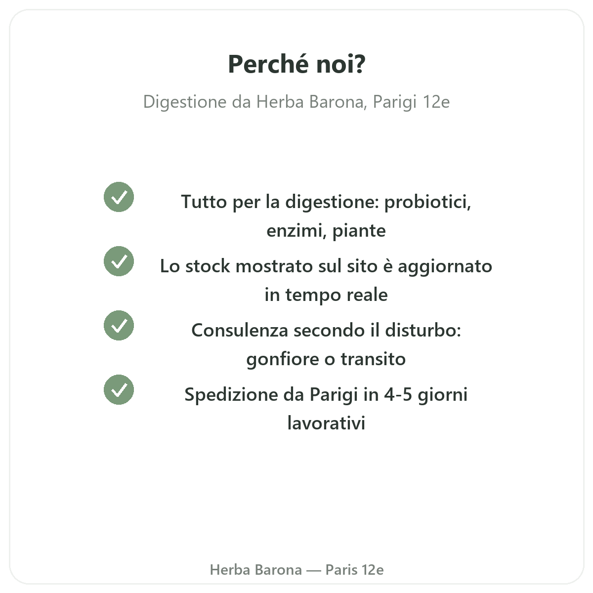 Perché acquistare prodotti Digestione e transito a Parigi da Herba Barona Parigi 12e