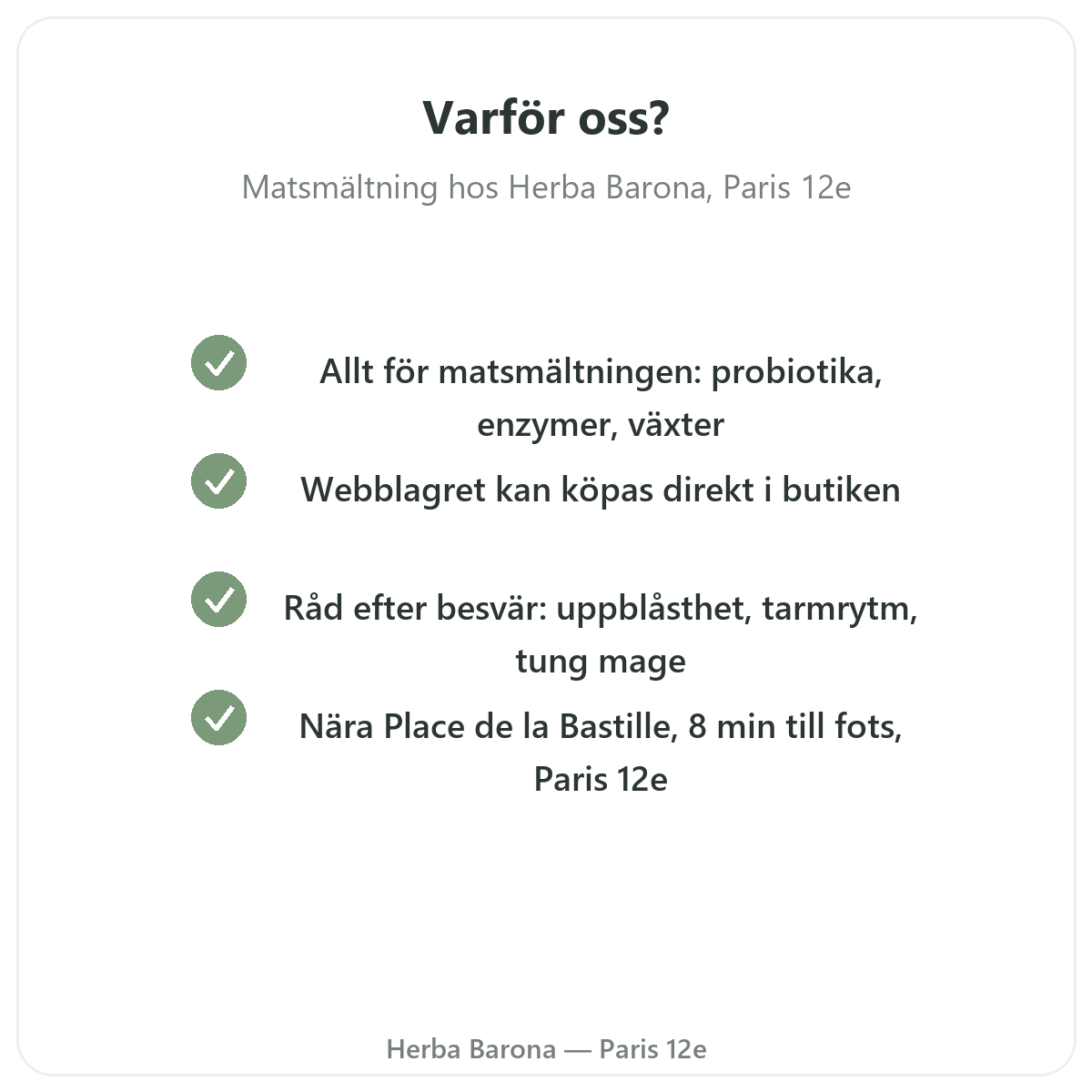 Varför köpa matsmältnings- och tarmtillskott i Paris hos Herba Barona Paris 12e