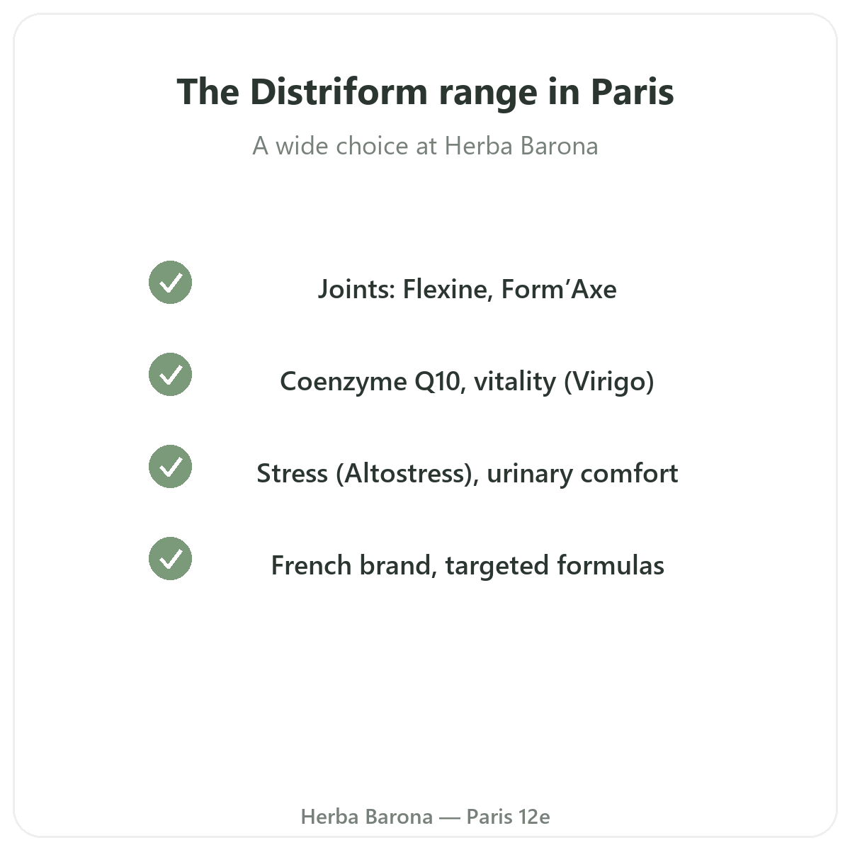 The Distriform range in Paris at Herba Barona Paris 12th