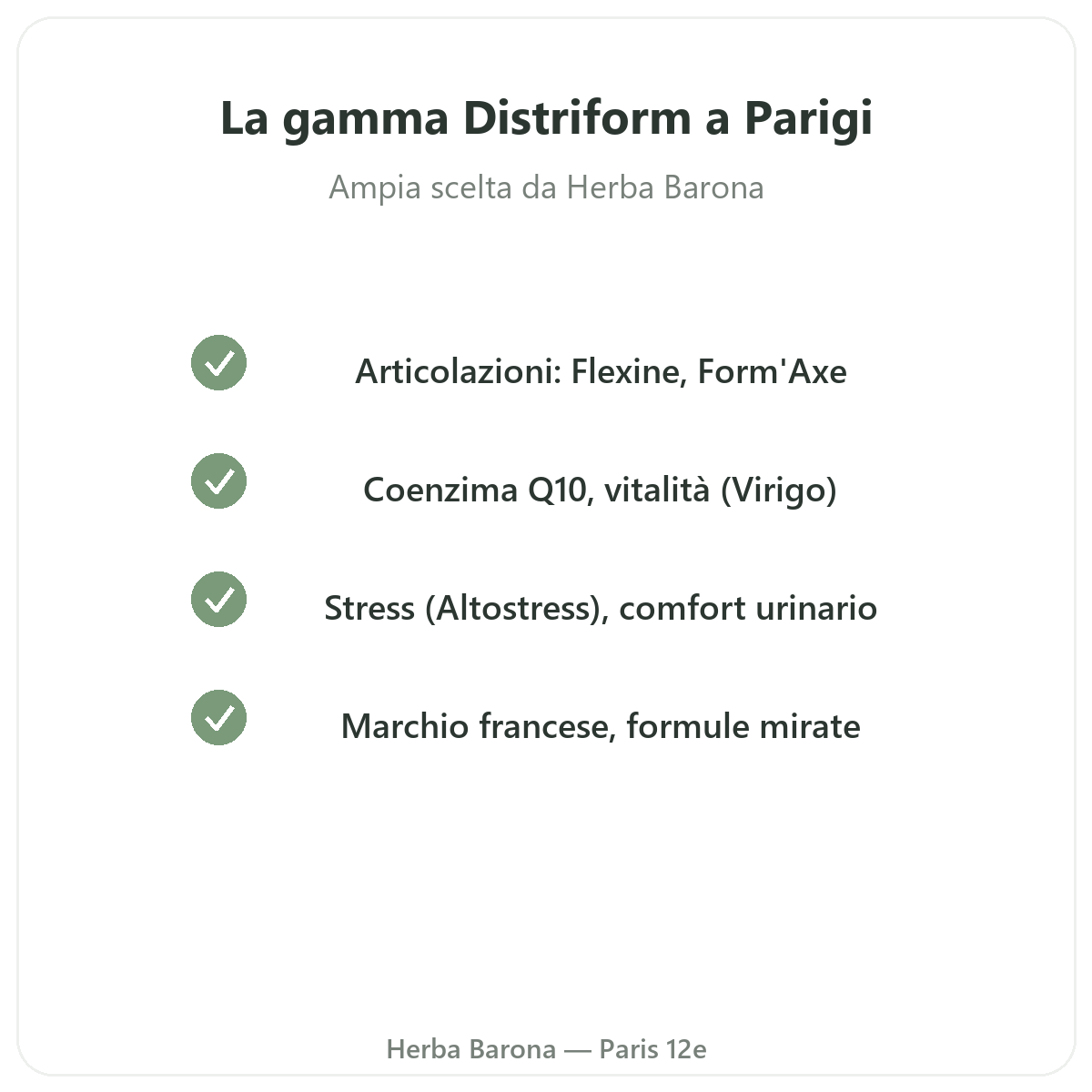 La gamma Distriform a Parigi da Herba Barona Parigi 12e