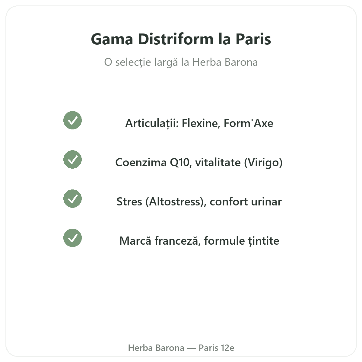 Gama Distriform la Paris la Herba Barona Paris, arondismentul 12