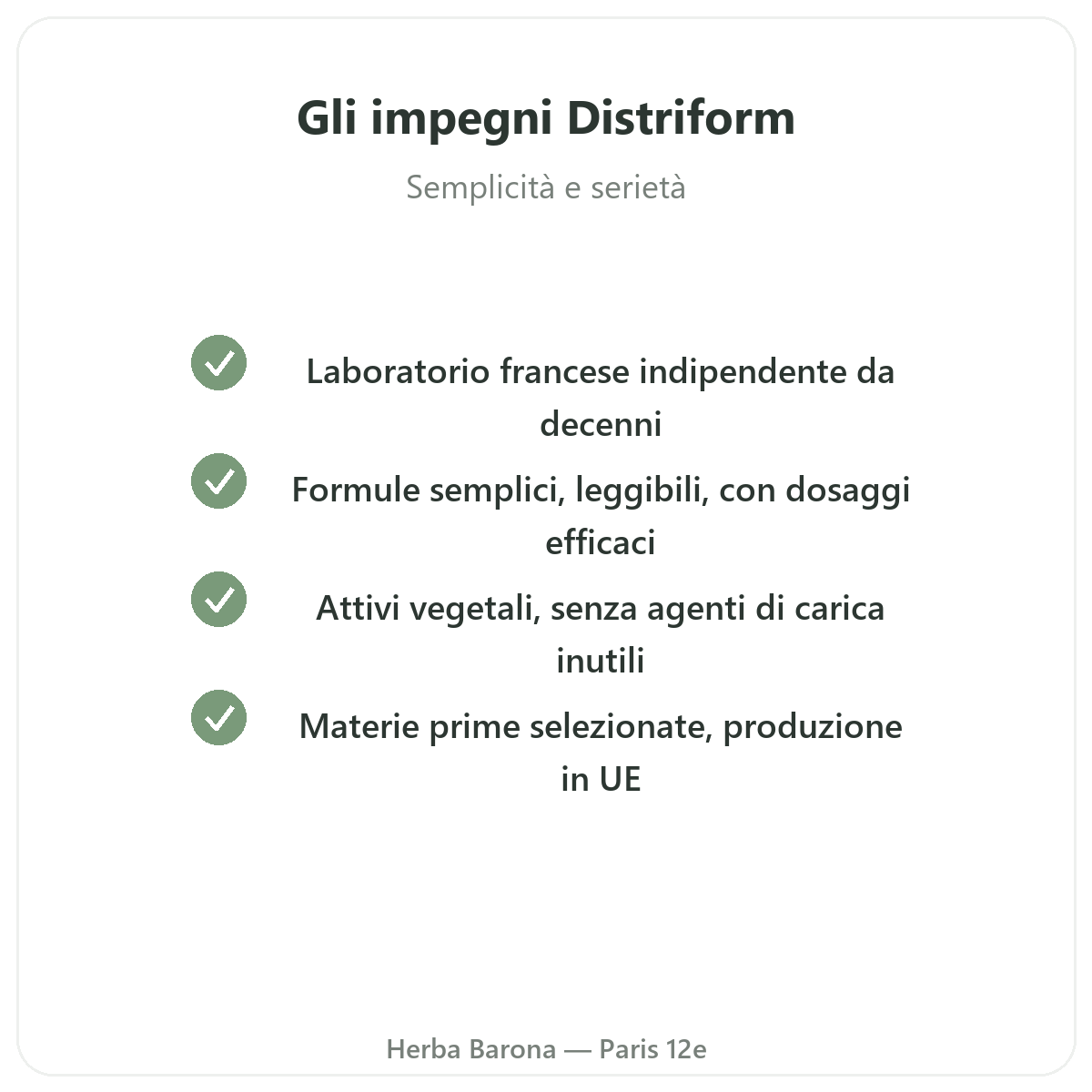 Distriform a Parigi - impegni di qualità e materie prime brevettate da Herba Barona