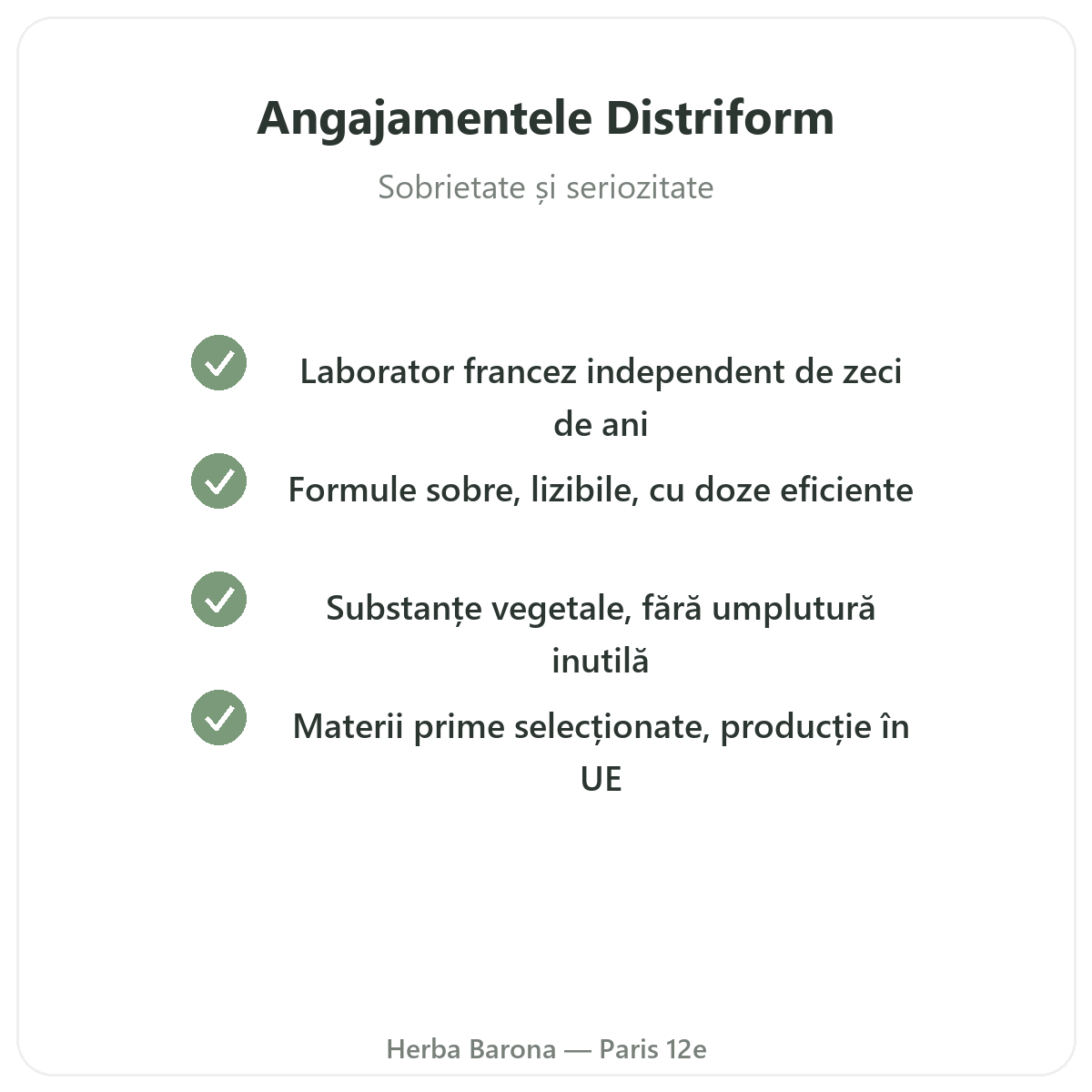 Distriform la Paris - angajamente de calitate și materii prime brevetate la Herba Barona